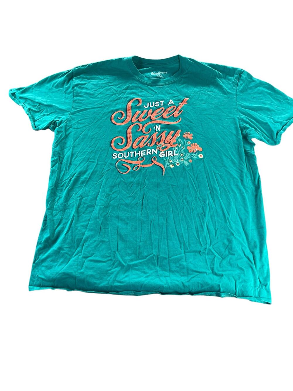 Academy Sport Blue Graphic Sweet Sassy Short Sleeve T-Shirt Women's Size XXL